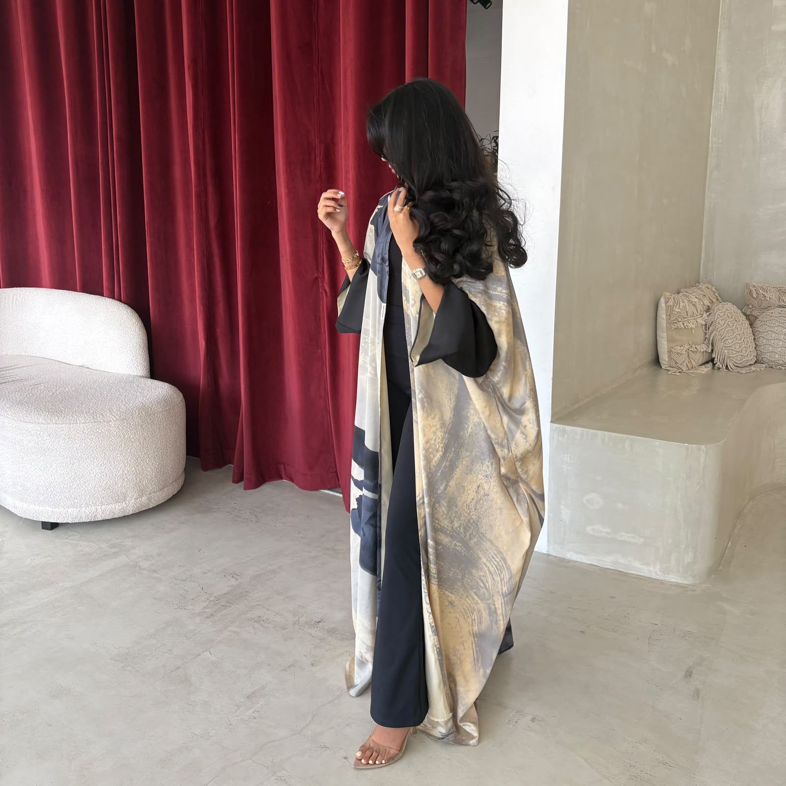 Marble Print Abaya 1